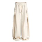 Volume Pleat Wide Leg Jersey Pants