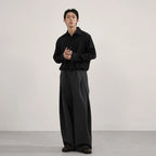 Volume Pleat Wide Leg Jersey Pants