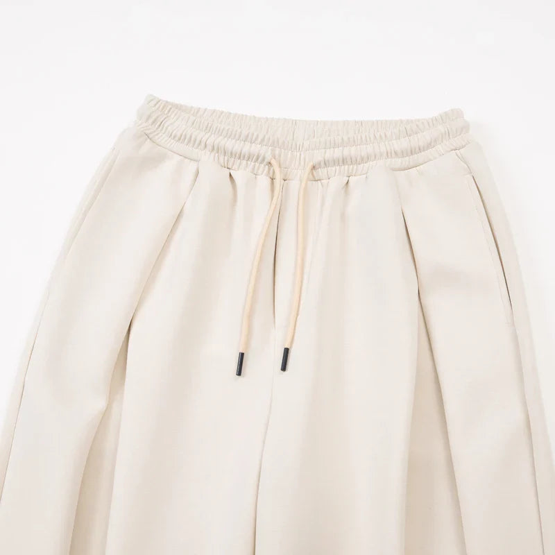 Volume Pleat Wide Leg Jersey Pants