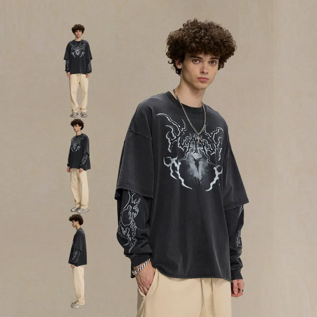 Washed Metal Graphic Long Sleeve