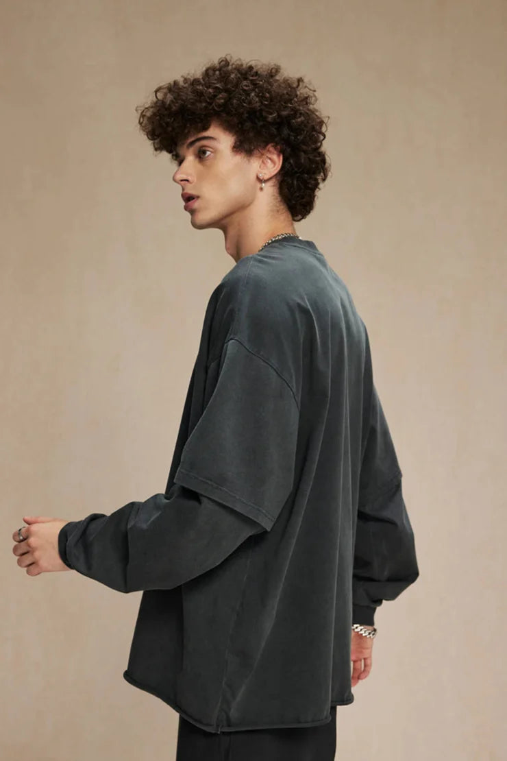 Essential Washed Double Layer Long Sleeve