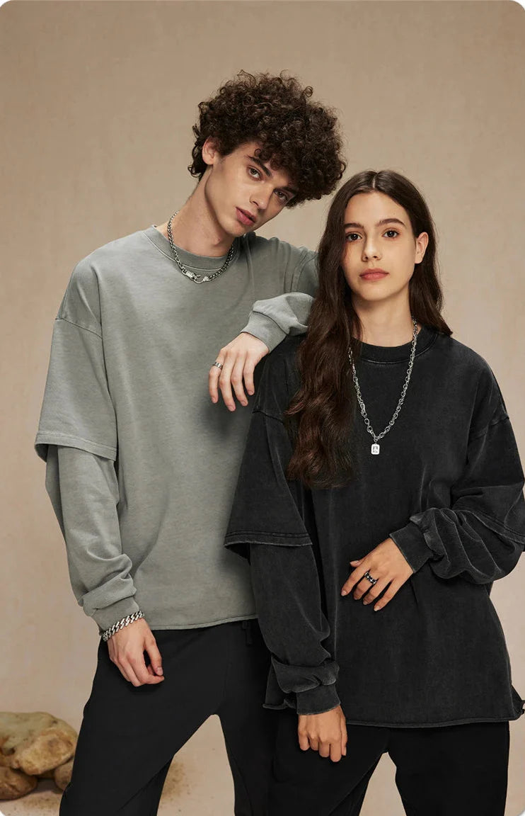 Essential Washed Double Layer Long Sleeve
