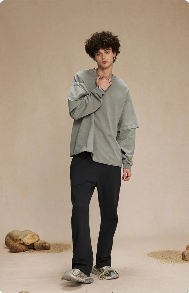 Essential Washed Double Layer Long Sleeve