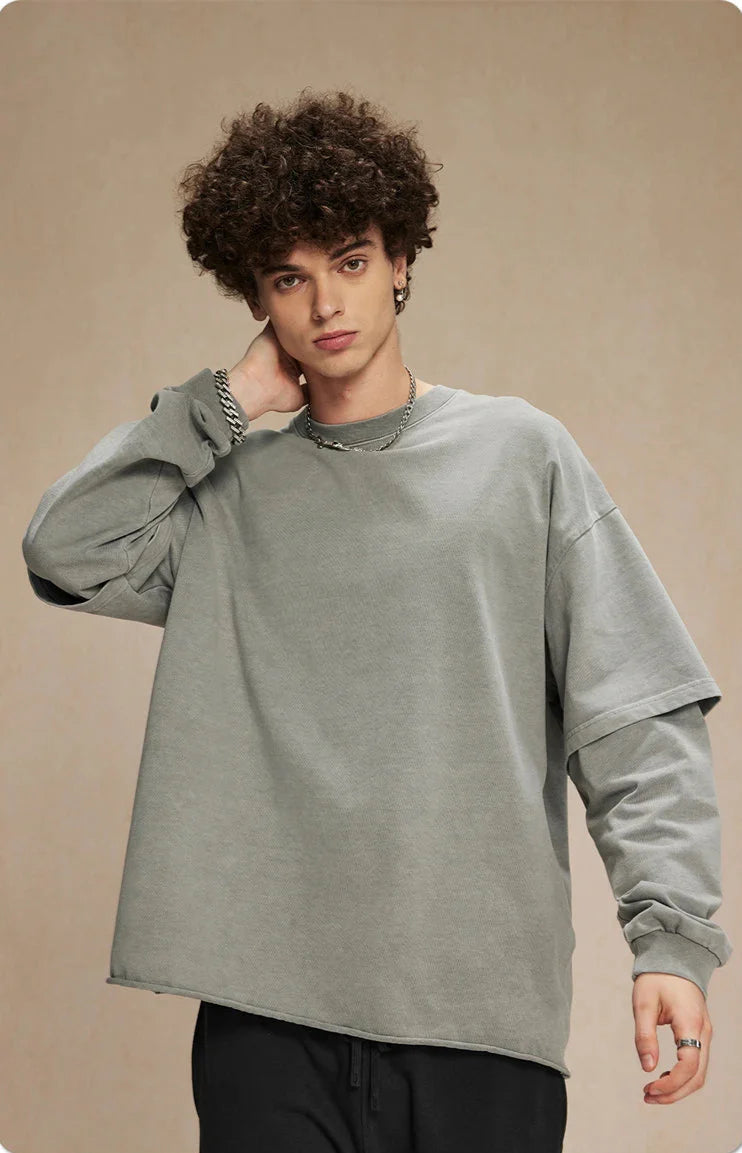 Essential Washed Double Layer Long Sleeve