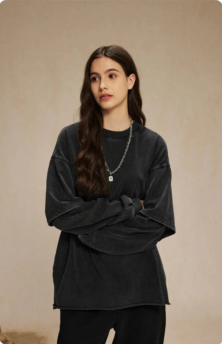 Essential Washed Double Layer Long Sleeve