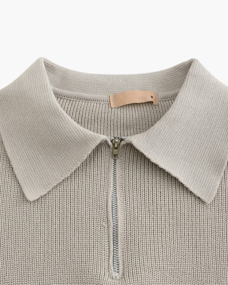 Half Zip Knit Sweater in Cesare Style