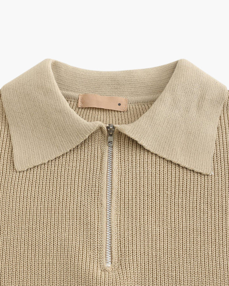 Half Zip Knit Sweater in Cesare Style