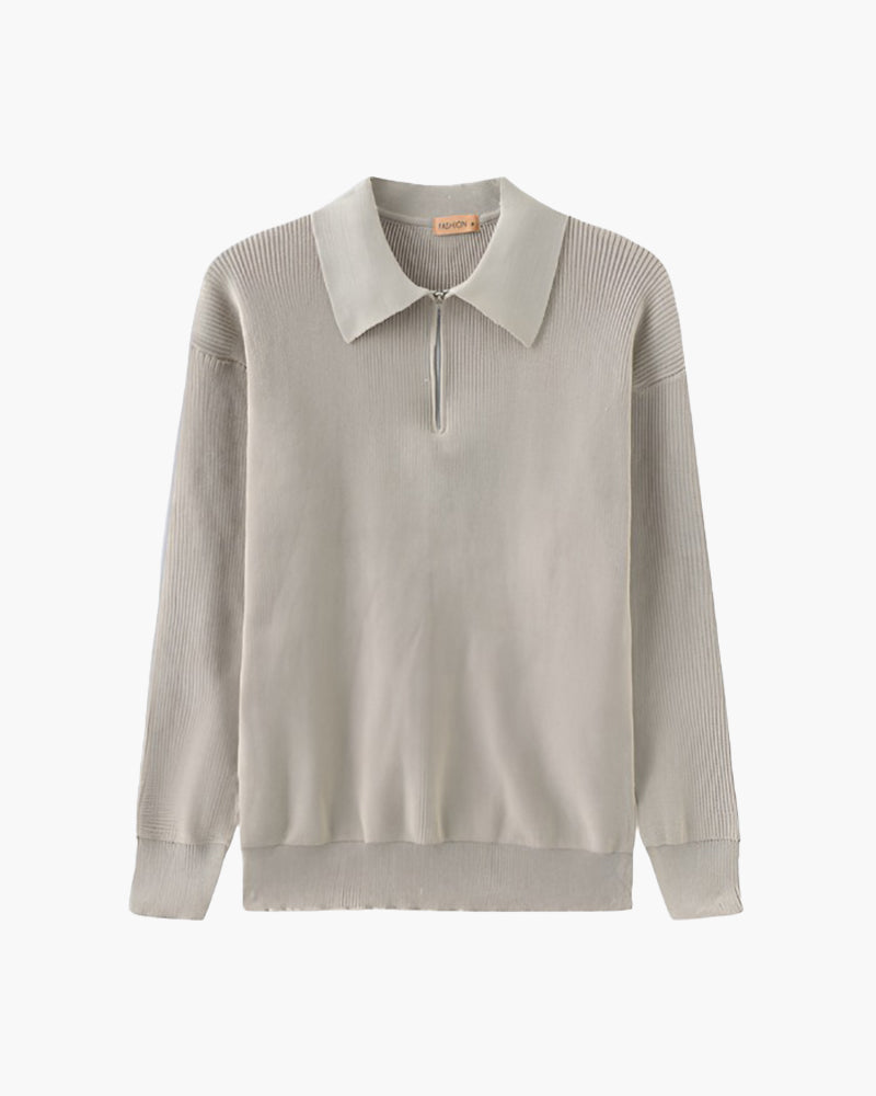 Half Zip Knit Sweater in Cesare Style