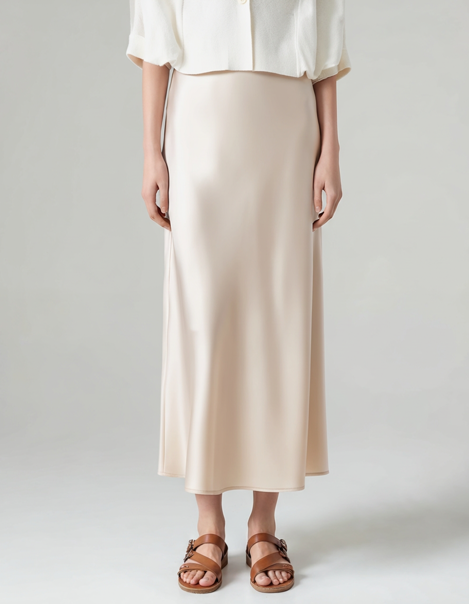 Luxurious Silk Midi Skirt