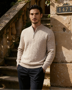 100% Cashmere Knit Half-Zip Sweater