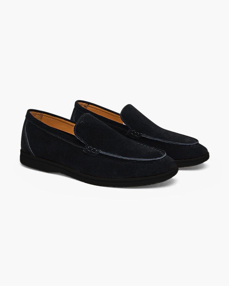 Luxury Suede Loafers with Black Outsoles