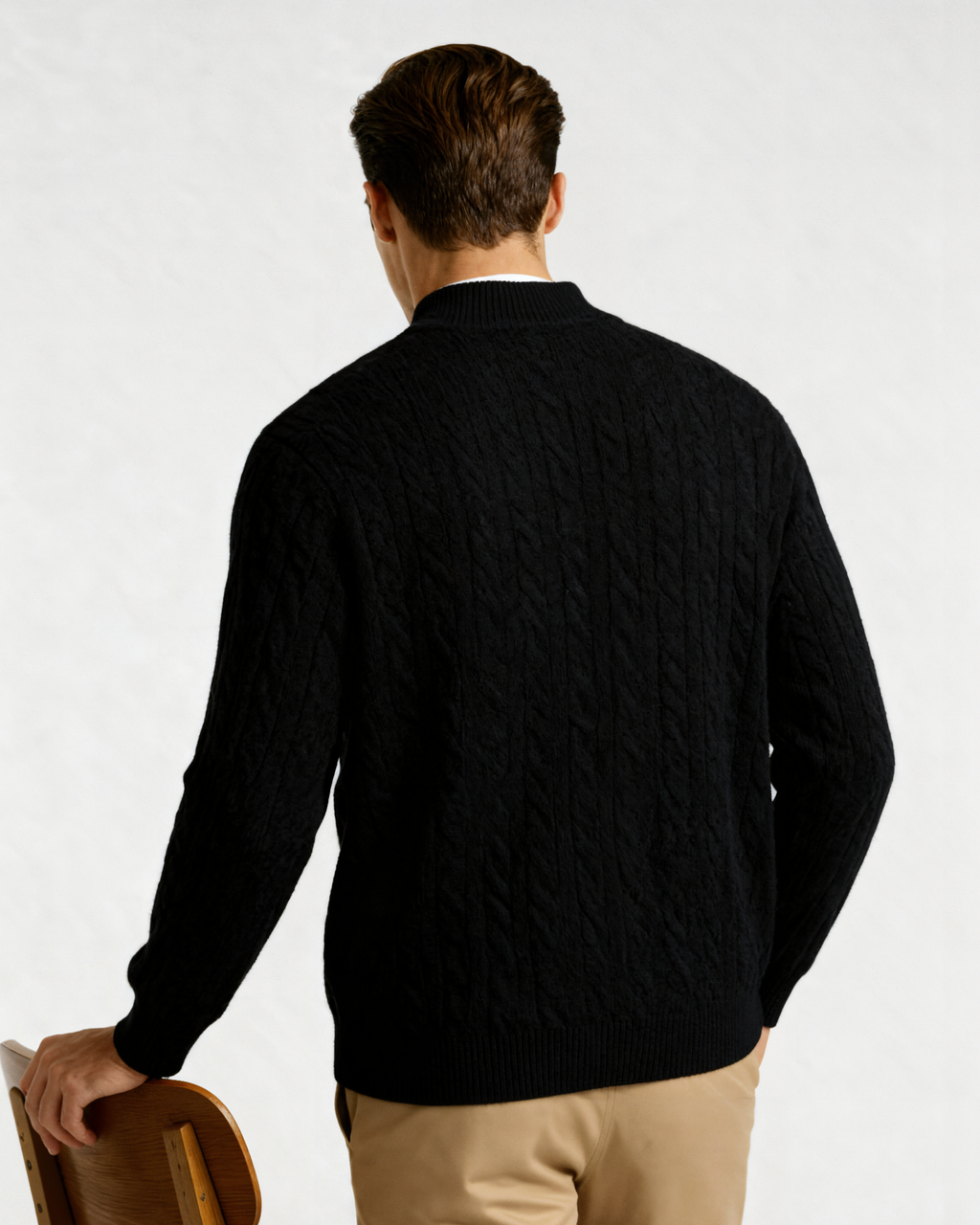 100% Cashmere Knit Half-Zip Sweater