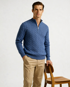 100% Cashmere Knit Half-Zip Sweater