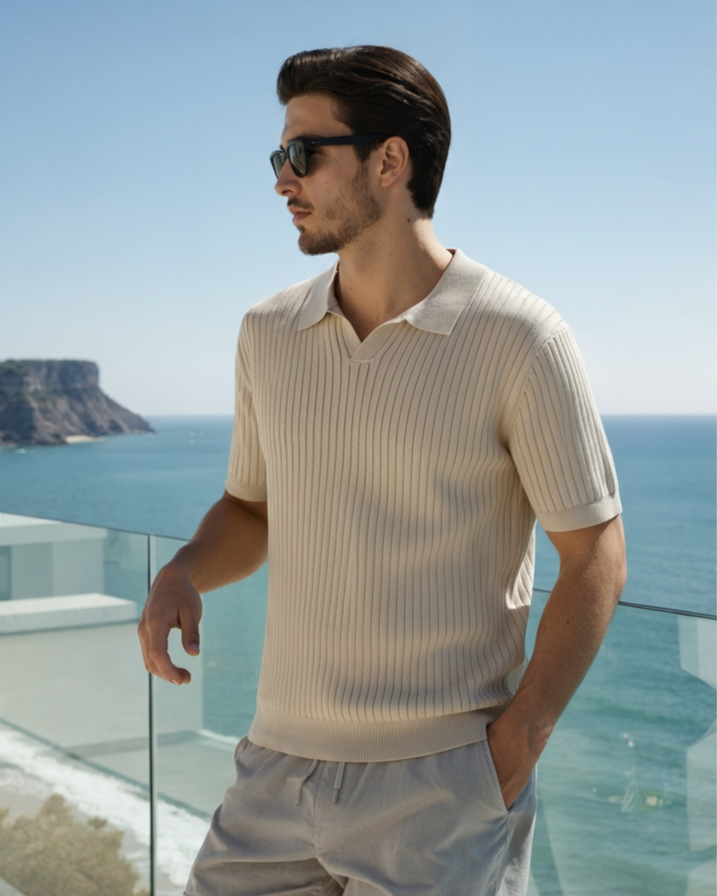 Luxury Ribbed Polo Shirt