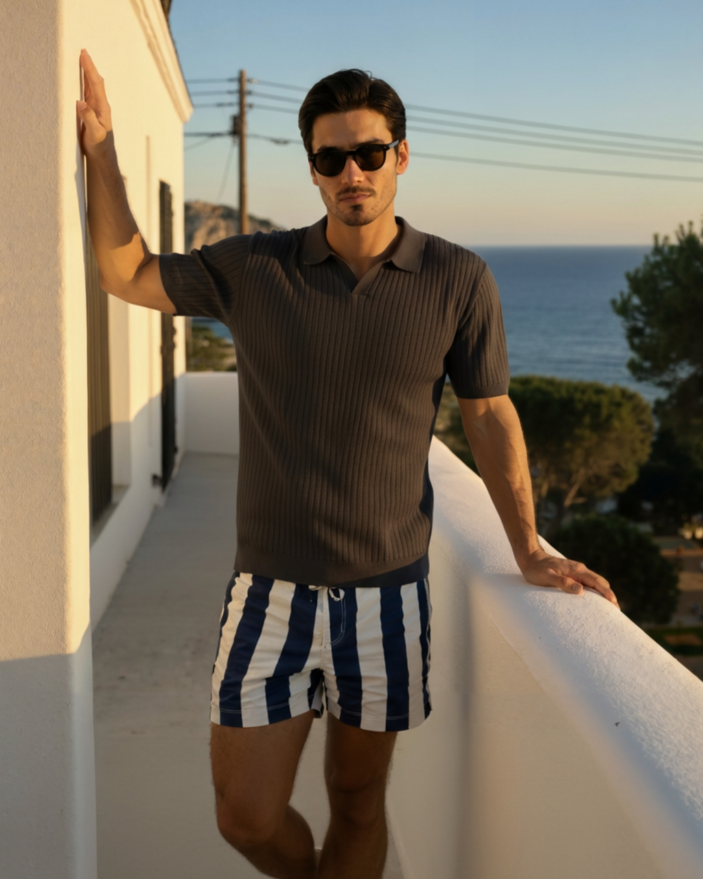 Luxury Ribbed Polo Shirt